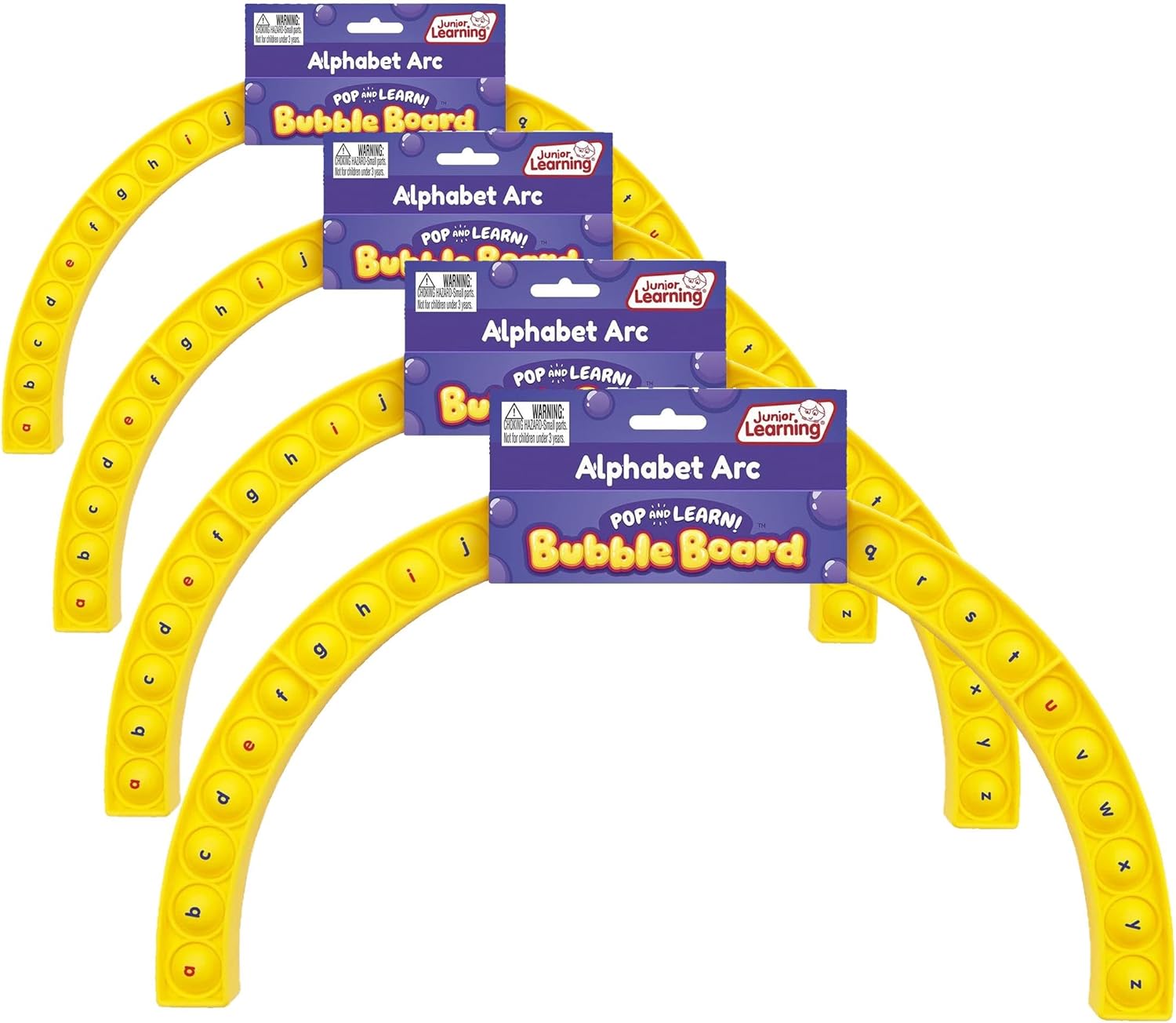 Junior Learning Alphabet Arc Bubble Board,Double-Sided,Ages 4-7,Letter Recognition,K-2,(Pack of 4)