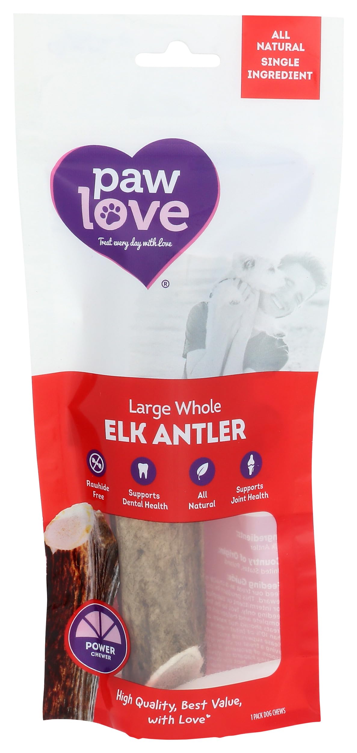 Paw Love Large Antler Dog Chew, 1 EA