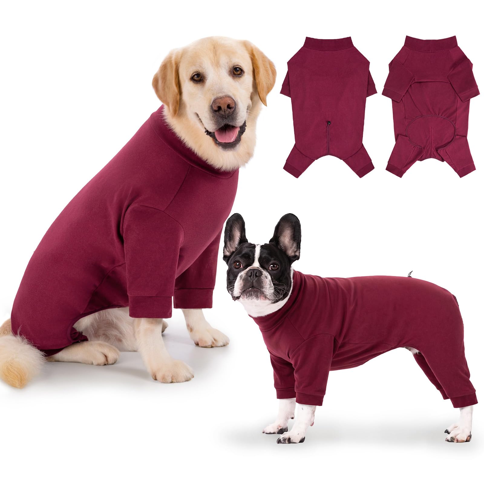 Axcimond Fleece Dog Coat with Legs Warm Dog Pyjamas Winter Outfit Fleece Jumper for Small Medium Large Dogs Body Warmer Cozy Jumpsuit Warm Coats & Jackets for Dogs Clothes Fleeces Onesie Sweatshirt