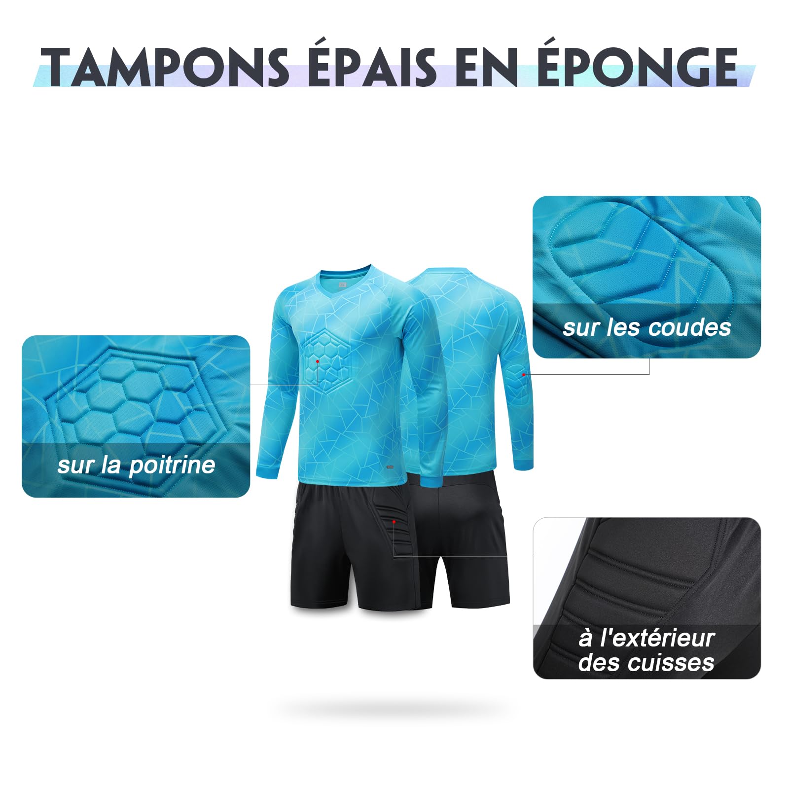 Personnalisé Maillot Gardien de But Football Junior Enfant avec Nom Numéro Équipe