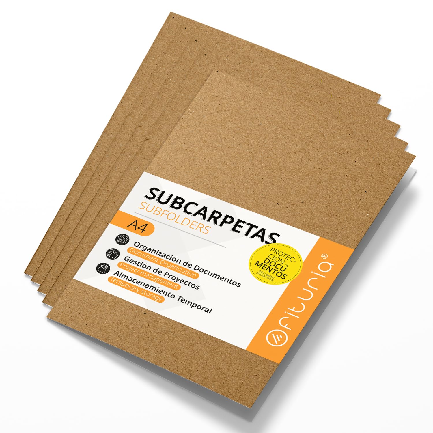 Ofituria Folder A4 Cardboard Folders for Documents 240 g Classification Folder for Documents Pack of 50 Sturdy File Folders in Various Colours and Archiving - Ofituria (Two-Tone Kraft)
