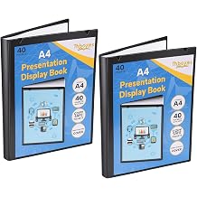 A4 Display Book 2 Pack 80 Pocket Presentation Folder with Plastic Sleeves