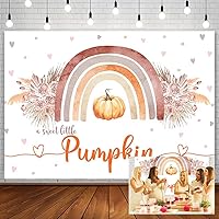 Vista 1 de Sendy Telón de fondo bohemio de 10 x 7 pies con diseño de calabaza y arco iris para baby shower, suministros de decoración de fiesta de otoño