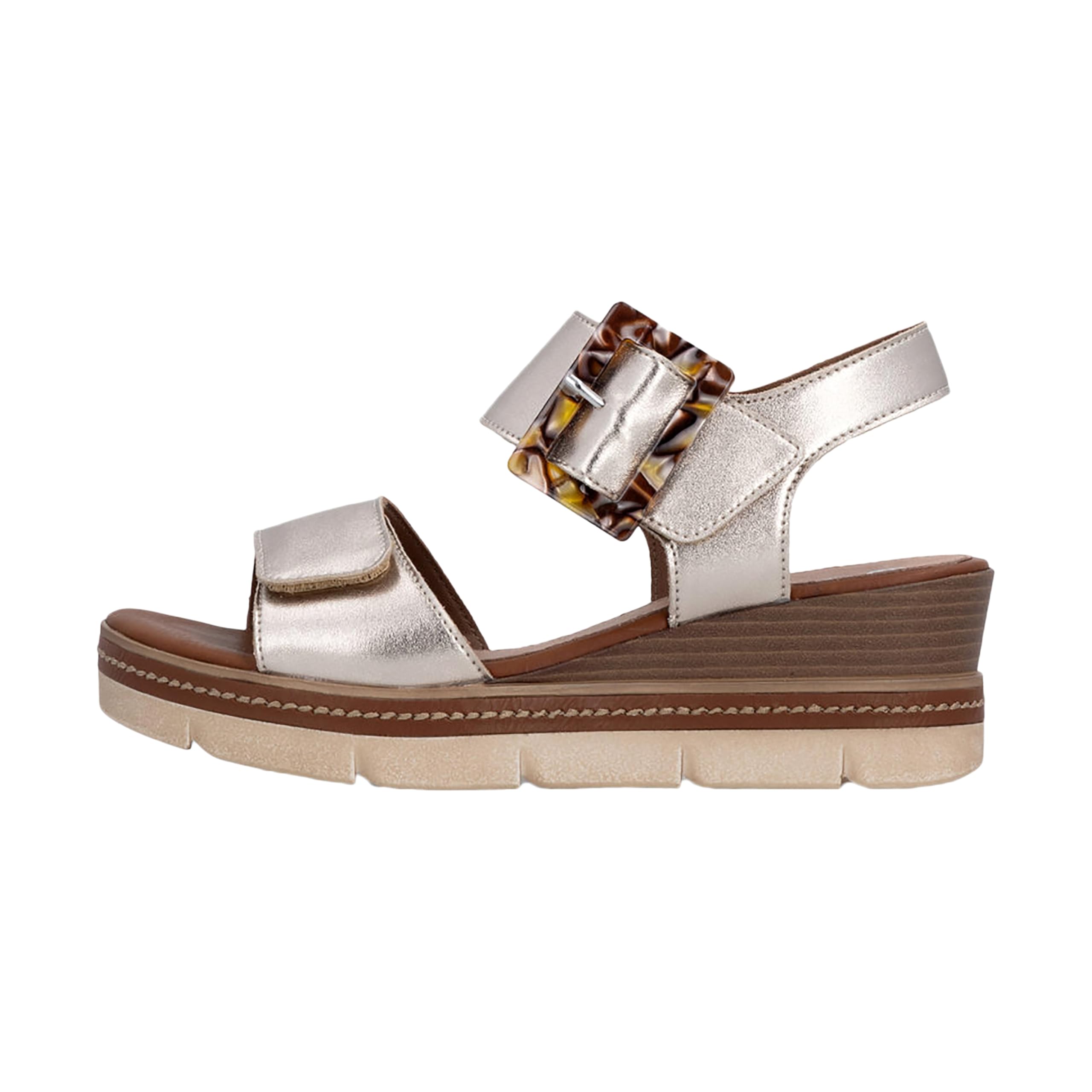 Remonte Women's D2L53 Metallic Wedge Sandals, 38 EU
