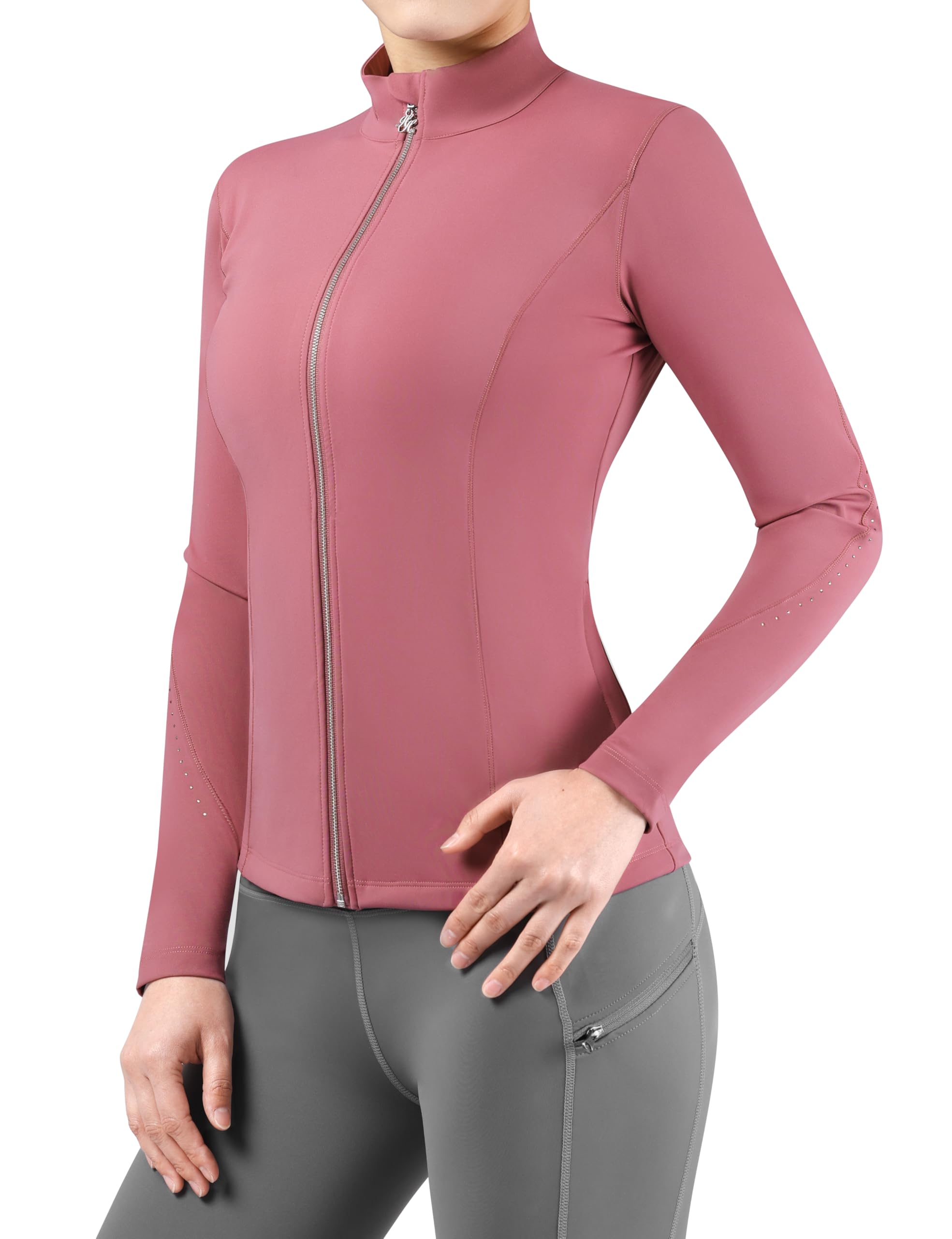 Harrison Howard Chaqueta Equestrian Softshell para mujer - Camiseta elástica con cremallera completa