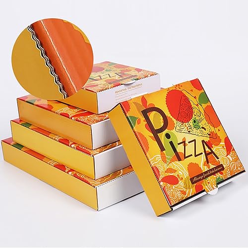 Cajas apetitosas de cartón para pizza, recipientes para llevar, paquete de 10 cajas de pizza corrugada de papel kraft de alta calidad de 7.3 x 7.3 x