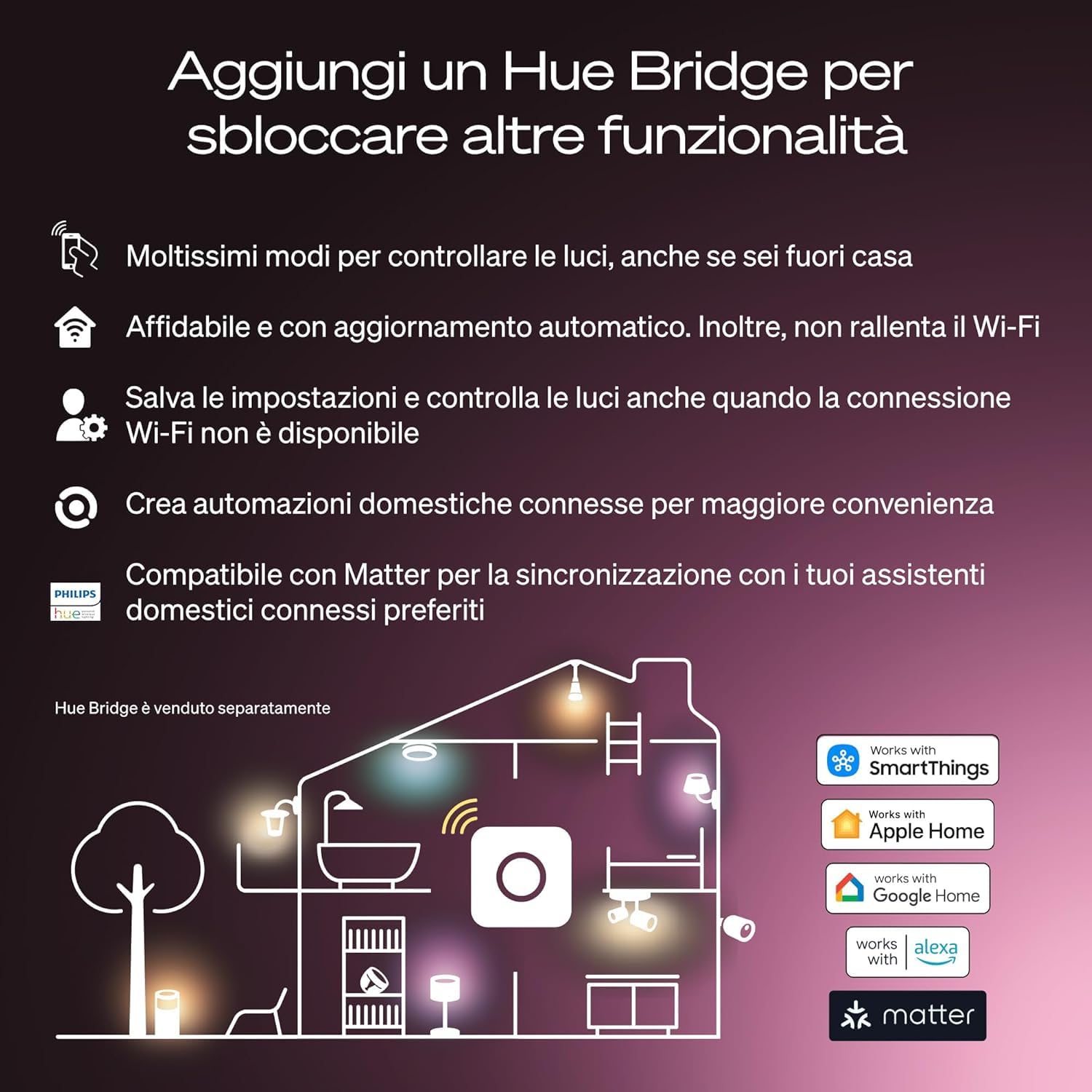 Philips Hue LED A67 (Confezione da 1), Lampadine smart con luce bianca calda E27, Luci smart da 11,8 W e 1.600 lumen, Lampadine intelligenti compatibili con Alexa, Google Assistant e Apple Home