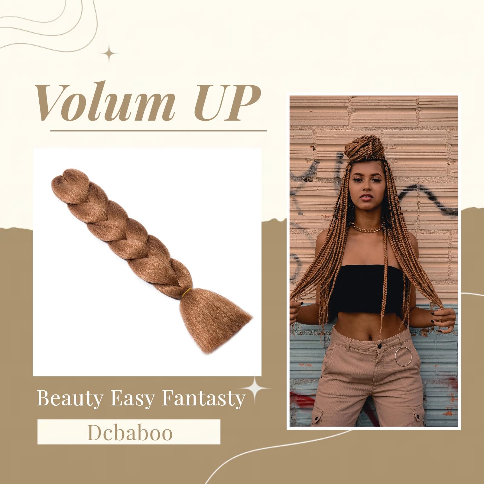 Dcbaboo Blonde Hair Extensions for Braiding Jumbo Braiding Hair Extension 1pack 24inch Synthetic Hair Kanekalon Ombre Braids Extensions Hair Afro Crochet Twist Box Braids 100g - Image 3