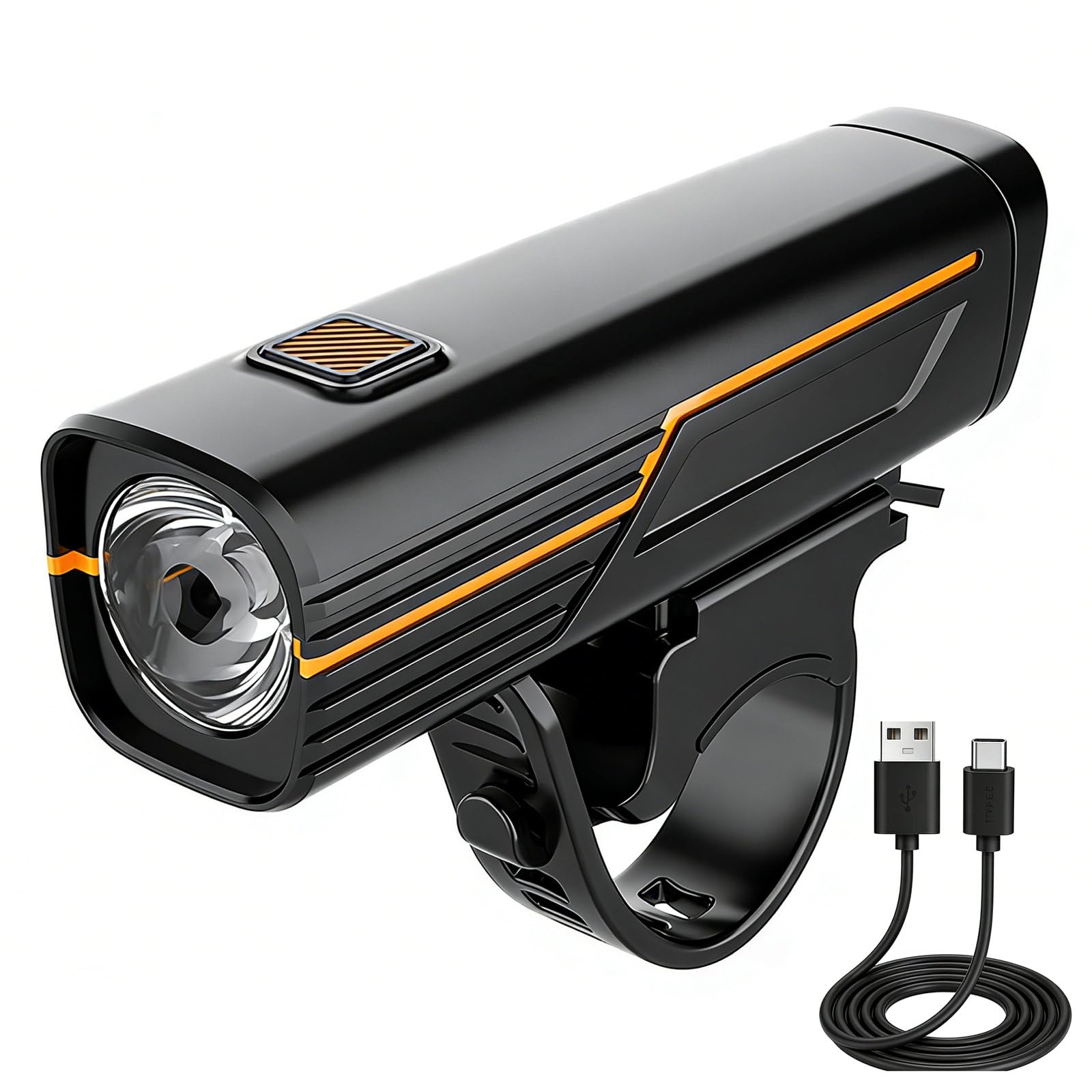 BUYFIRE Luce Bicicletta Anteriore Ricaricabili usb, Luci bicicletta led, 4 Modalità Faro bici anteriore per Strada Mountain Ciclismo Pesca di notte, Accessori per biciclette
