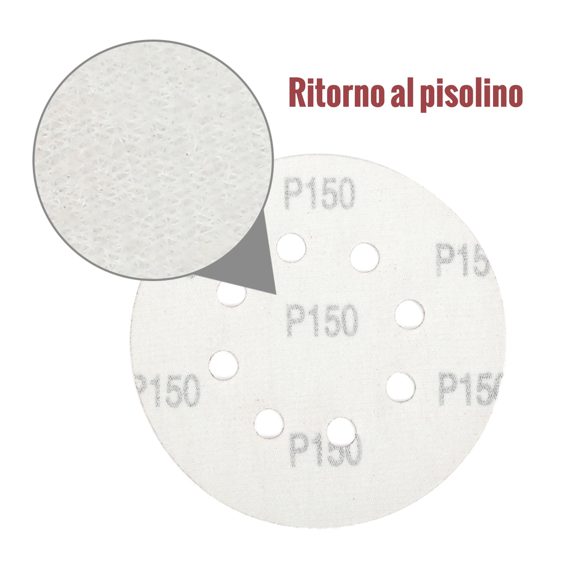 WORKPRO 150 Pezzi Dischi Abrasivi 125mm, Carta Vetrata per Legno con 8 Fori, Grana 60,80,100,120,150,180,240,320,400,600 Carta Abrasiva per Levigatrice Orbitale per legno