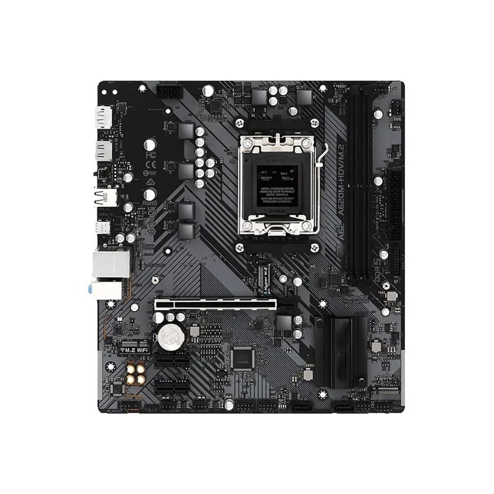 Gaming WiFi Carte mère Fit for ASROCK A620M-HDV/M.2, LGA 1718, A620, Micro ATX, DDR5, Compatible Socket AM5 for processeurs Ryzen 8000 et 7000