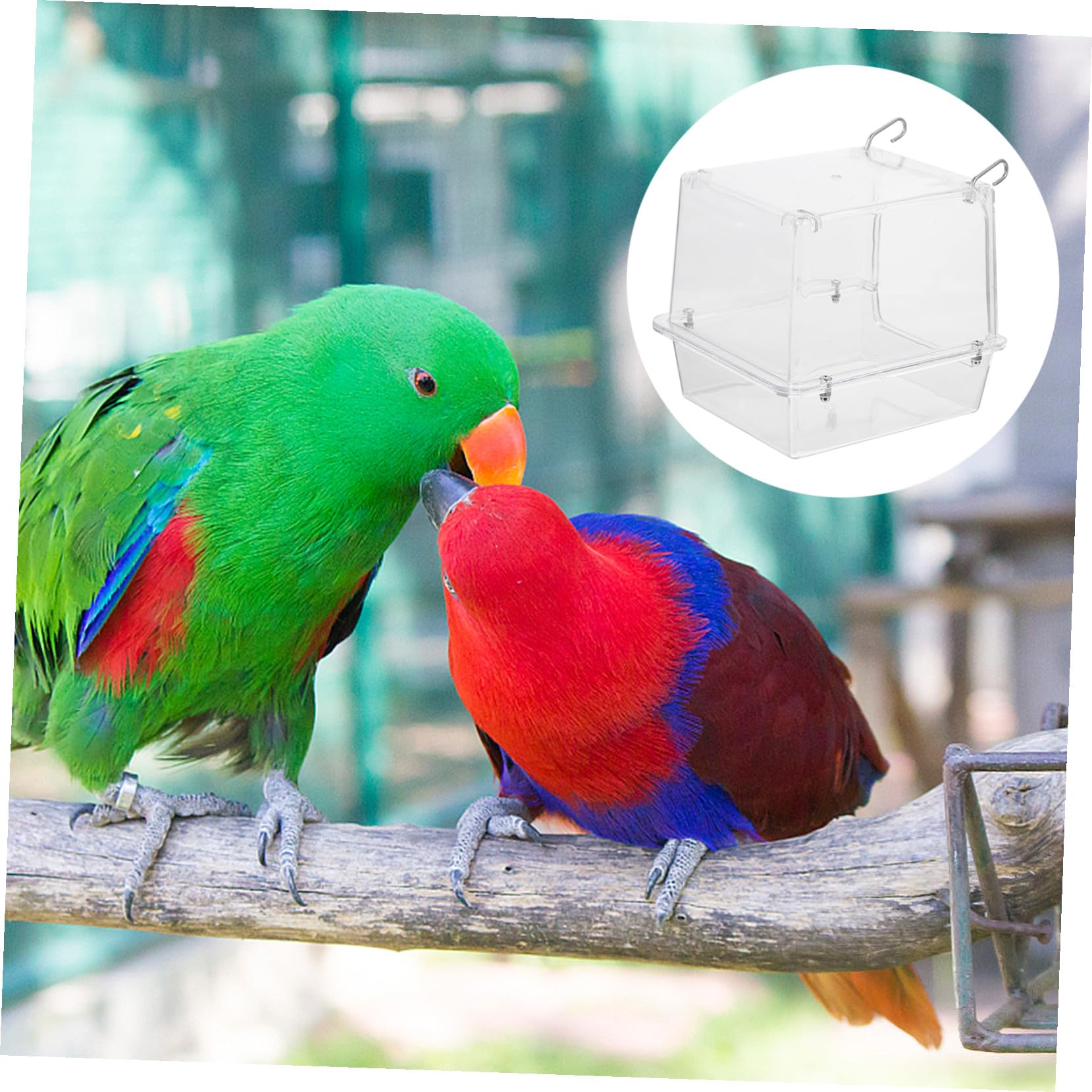 Vogelbadewanne aus Acryl mit Hängendem Design zur Hitzeableitung Geeignet für Käfige Kleiner und Mittlerer Vögel Wie Papageien und Sittiche