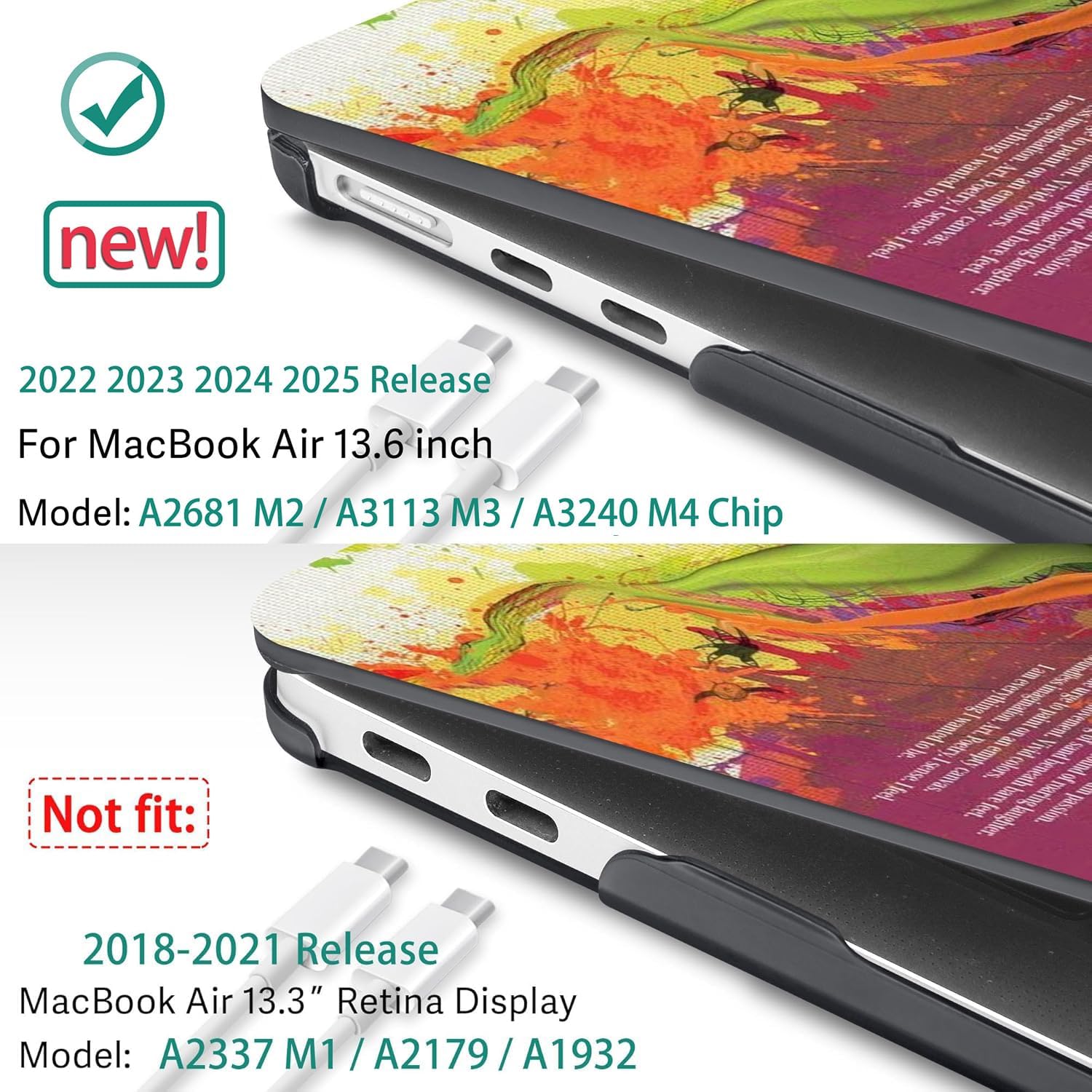 May Chen for M4 MacBook Air 13.6 Inch Case 2025 2024 2023 2022 Release Models: A3240 A3113 M3 A2681 M2, Plastic Hard Shell Case for MacBook Air 13.6" with Retina Display Fits Touch ID, Brain - Image 3