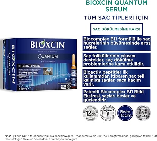 Miniatura 7 de Bioxcin Quantum Suero para el cabello Bio Activ Serum 15x6 ML (15x0.20 fl oz) Bio Activ Peptides