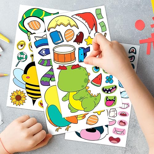 Miniatura 3 de 15 calcomanías de animales para niños, niñas, niños pequeños, construye tu propio juego de calcomanías, impermeable, paquete de impresión grande,