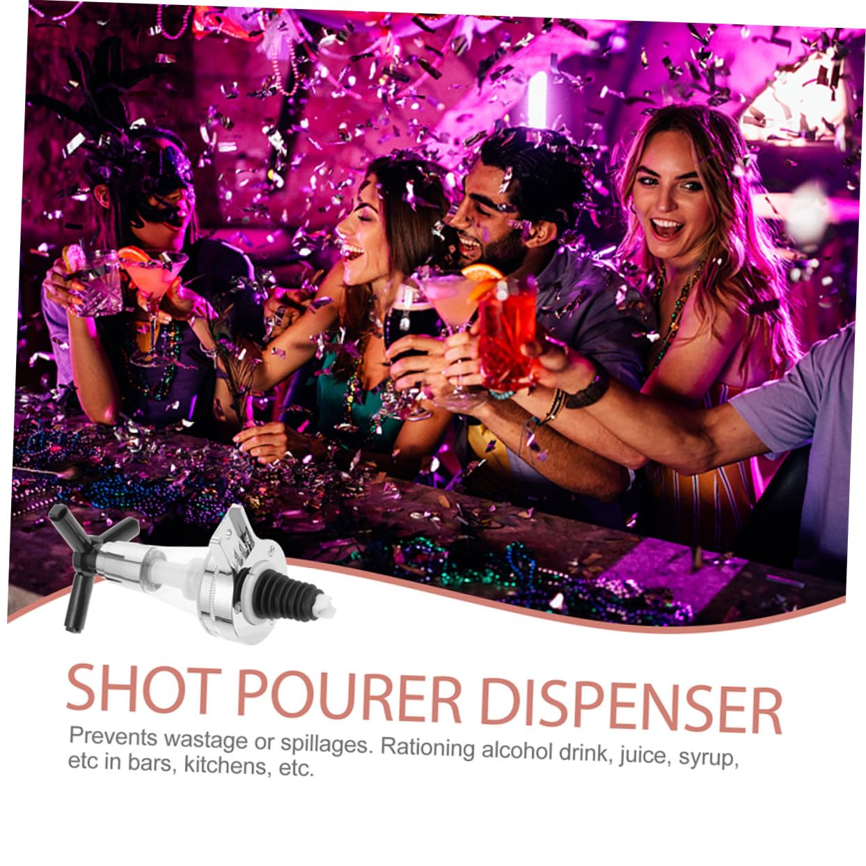 3 Piezas Dispensador de Bebidas Pared Dosificador Cuantitativo para Botellas de Licor y Vino Uso Fácil para Fiestas y Bares Diseño Luminoso Seguro y Duradero