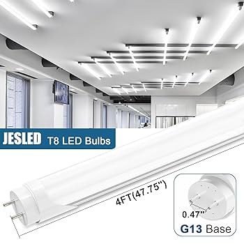 JESLED 4FT LED T8 Type A+B Tube Lights, 24W(65W Equivalent