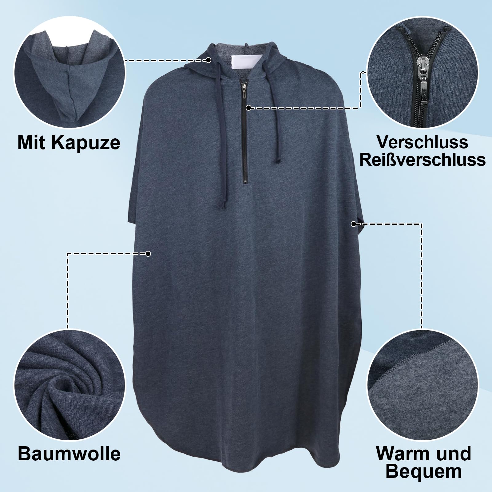 Perfeclan Hot Rollstuhl Ponchos mit Kapuze ärmellose Mäntel für Erwachsene, Violett Männlichen