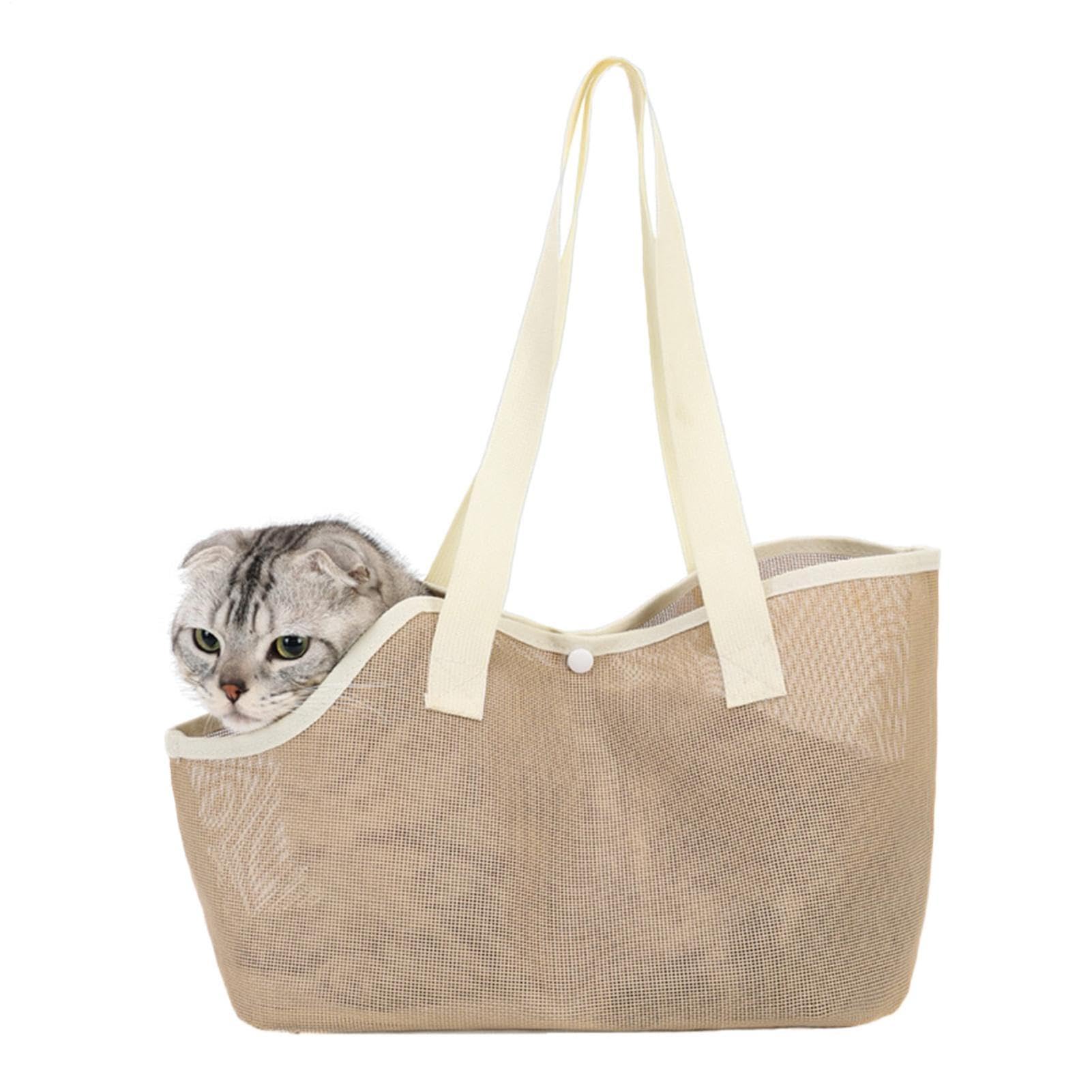 Portador de gatito estilo bolso tote con ventilación para trayectos urbanos