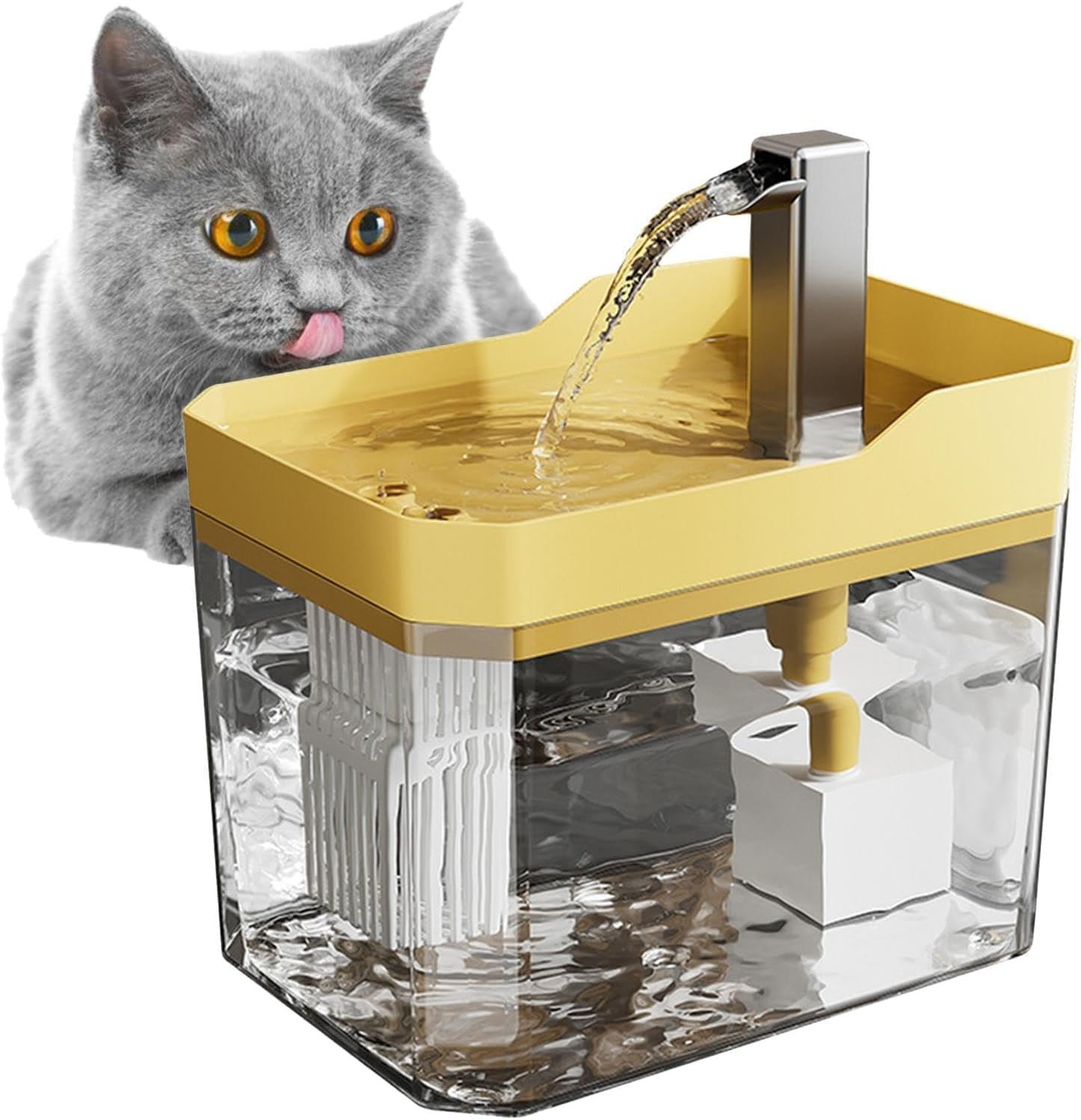 Automatic Pet Water Fountain for Cats & Dogs 2.5L BPA Free USB Powered Drinking Fountain with Silent Pump Filter Circulating Water System Transparent Tank LED Light Easy Clean Pet Water Dispenser-image-48