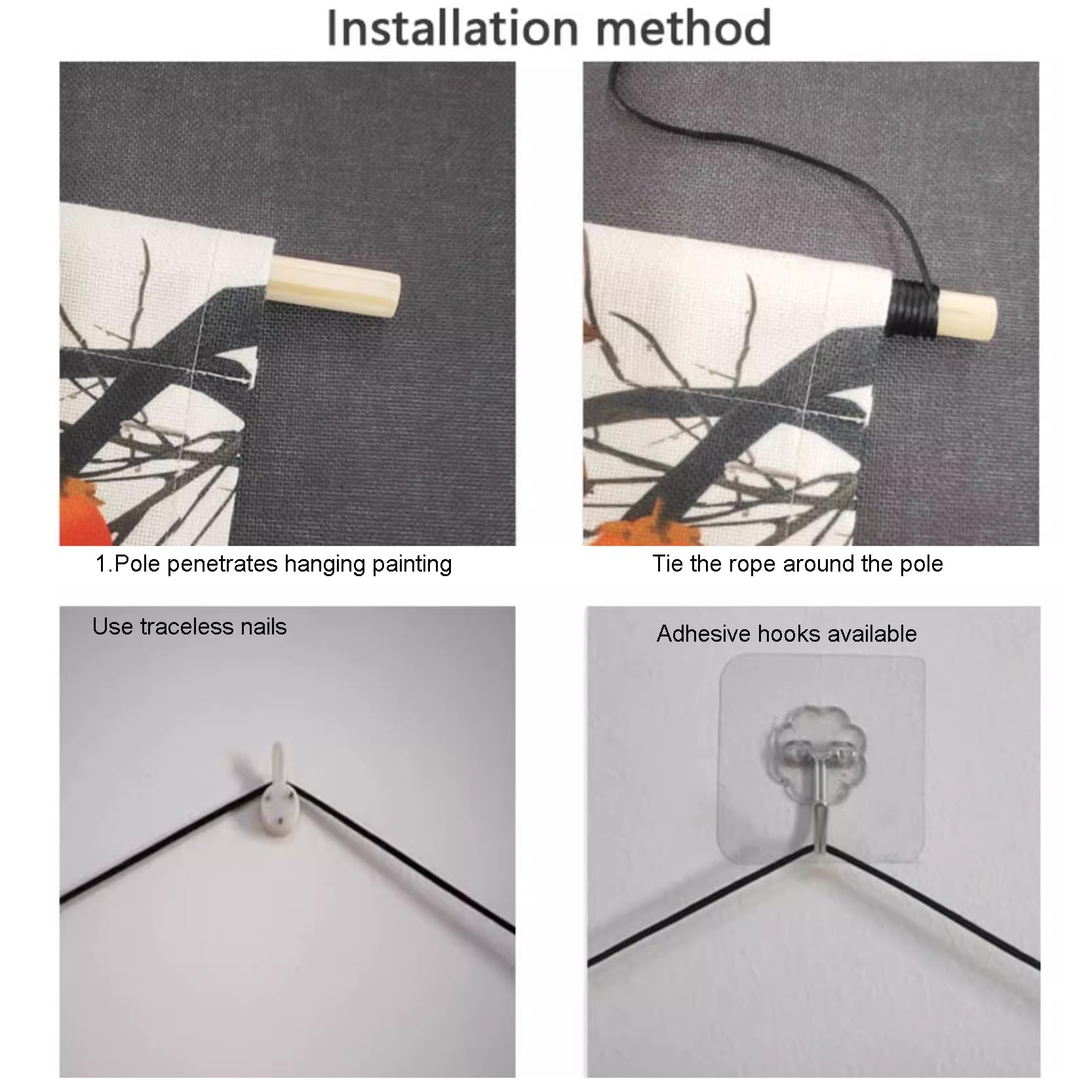 Tapiz Grande para Colgar en la Pared de macramé,Estilo nórdico,NO Hanging Rod,Tapiz de Pared con borlas de cordón de algodón, Pancarta Moderna de Lino y algodón decoración,G-120x40cm