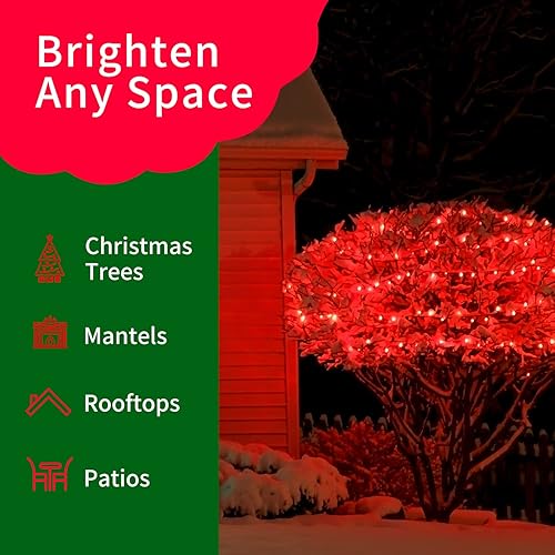 Miniatura 4 de TWINGLEHOME Miniluces de Navidad de extremo a extremo ultrabrillantes que se conectan de extremo a extremo, 300 L, 63.8 pies (2 juegos cada uno de