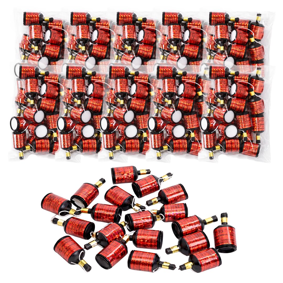 Holographic Rose Red Party Poppers โ Pack of 100 Indoor Celebration Table Poppers โ image 1