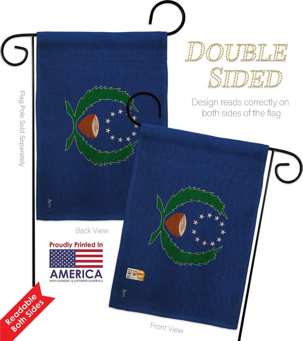 Pohnpei Burlap Garden Flag Regional Nationality Nation International World Country Particular Area Small Decorative Gift Yard House Banner Double-Sided Made In USA 13 X 18.5
