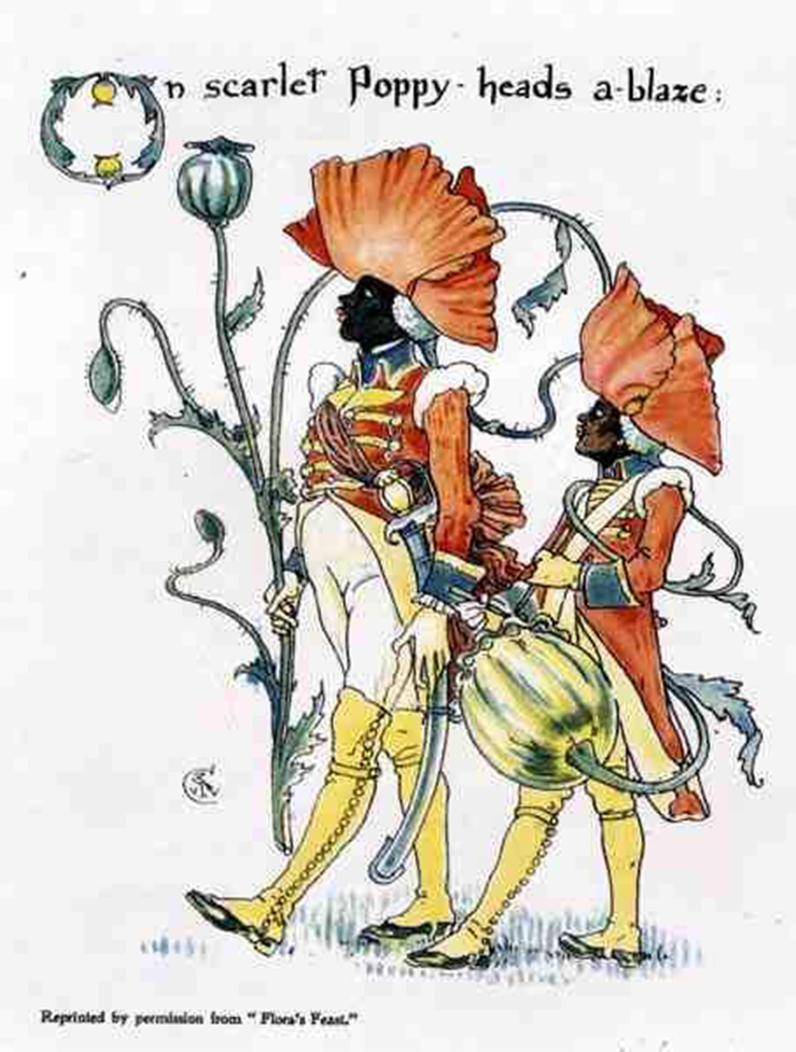 POSTERIIk Famous Animal Posters Vintage Picture Poppy Heads From Flora's Feast by Walter Crane Modern Wall Decor for Home Decor 60x90cm