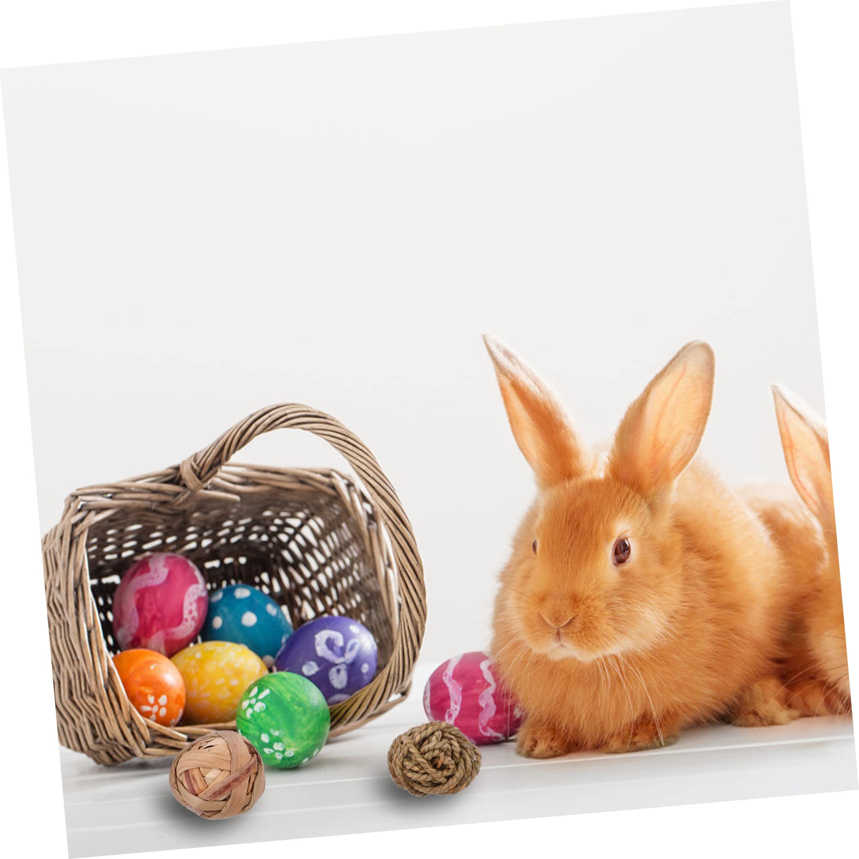 POPETPOP 15stücke Rattan Kauspielzeug Für Kleintiere Natürliche Kaubälle Für Kaninchen Hamster Und Meerschweinchen Zahnpflege Und Beschäftigung