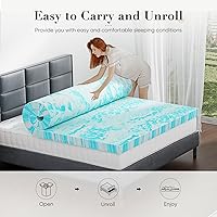 Vista 7 de NEWBULIG Memory Foam Mattress Topper King,2 Inch Thick Ventilated Gel Mattress Topper,Infused Swirl Foam Pad for Body Support and Pressure 2inch-blue