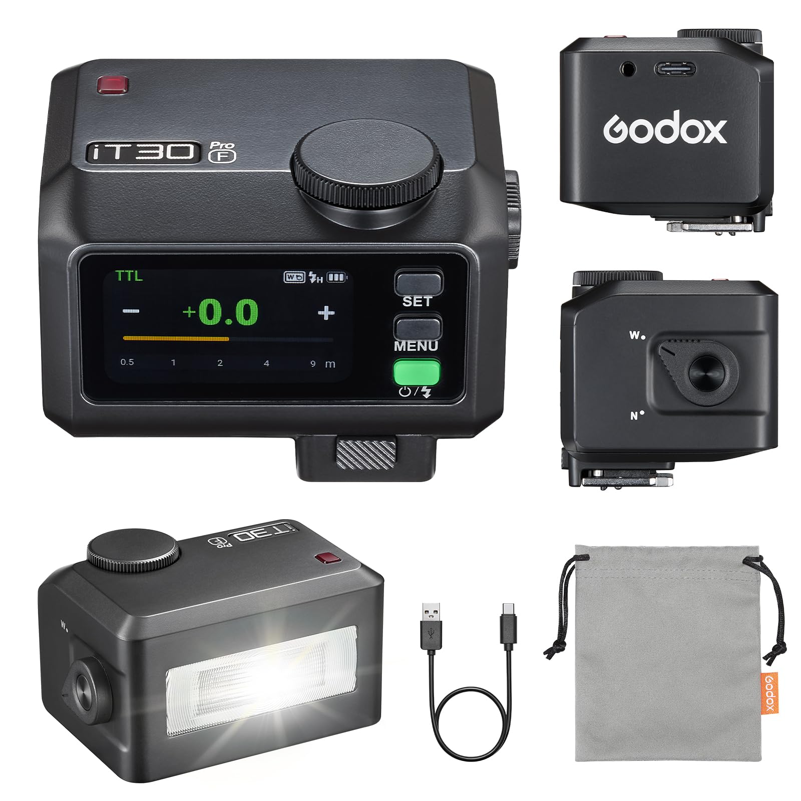 Flash para cámara GODOX iT30Pro-F, exposición automática TTL, Sistema de 2,4 GHz, sincronización de Alta Velocidad de 1/8000 s, Flash pequeño, Compatible con cámaras Fuji