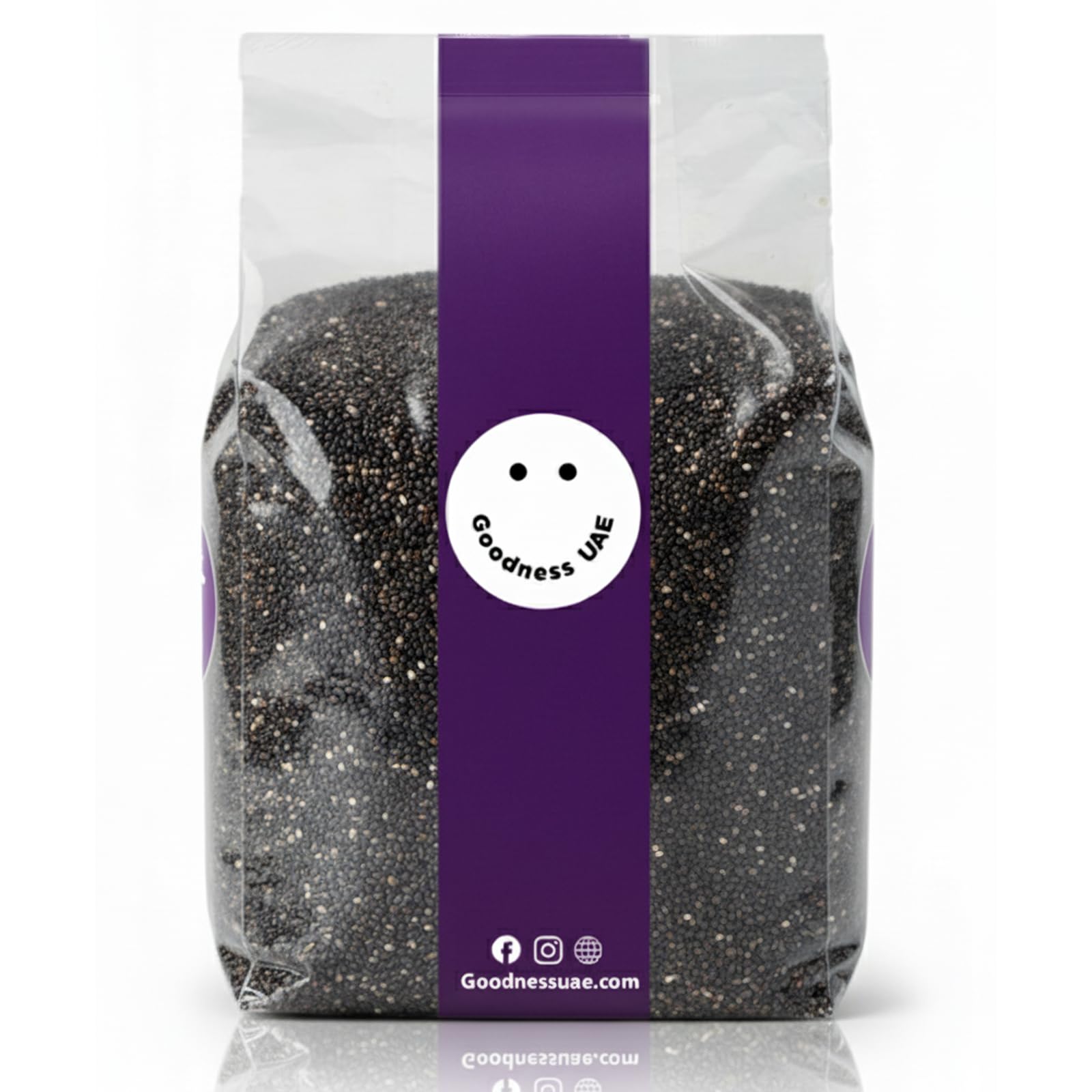 Chia Seeds 1kg Goodness UAE – Premium Natural Black Chia Seeds | High in Fiber, Omega-3 & Protein | Gluten-Free Superfood for Weight Loss, Smoothies, Keto, Vegan Diets