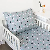 Vista 7 de SPRINGSPIRIT Juego de sábanas de microfibra de 2 piezas para niños pequeños, incluye juego de sábanas para cuna y funda de almohada de sobre, suave