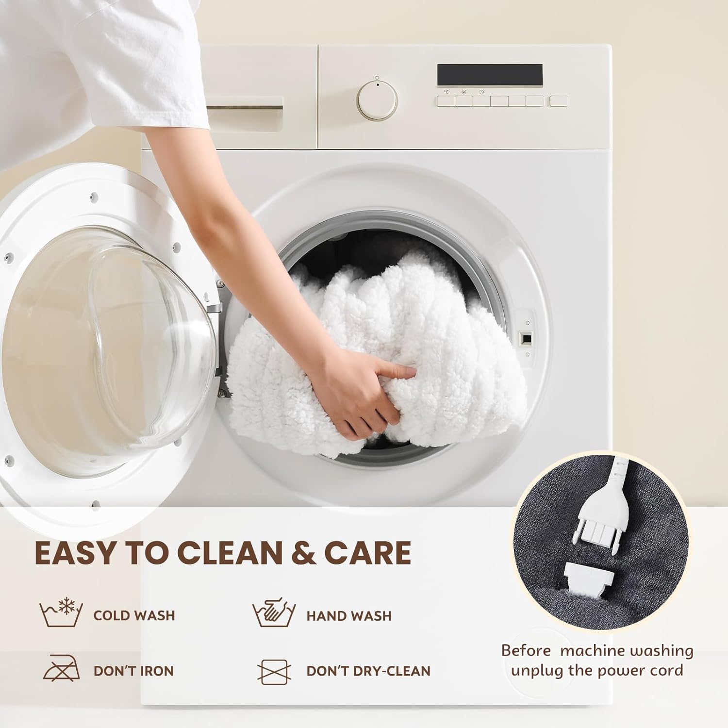 Heated Electric Blanket Shawl: Heating Throw Heated Poncho - Wearable Blanket Hoodie Wrap Sherpa with 10 Heat Levels & Multi Heating Time Settings (50x75'' Grey) - Image 7