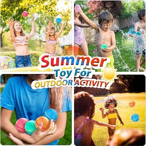 12Pcs Reusable Water Balloons, Self Sealing Silica Gel Genuine Authorized Water Ball, Quick Fill, Impact Open For Suitable For Children And Adults Summer Outdoor Swimming Pool Party And Water Games #TOP2