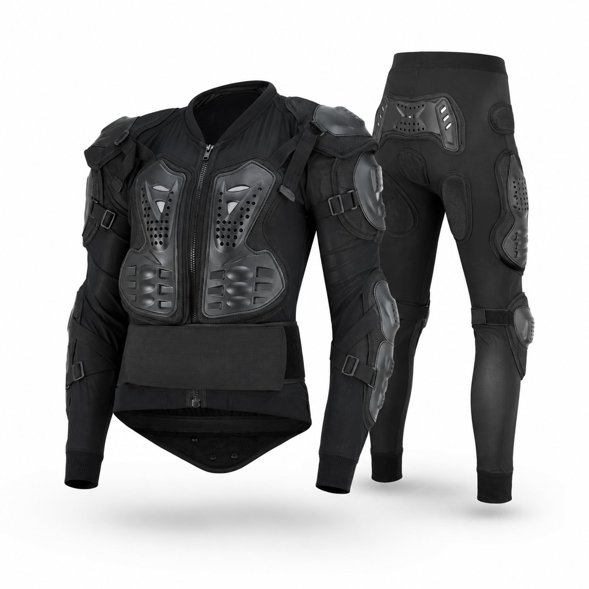 Motorcycle Armor Protective Suit for Racing Body & Chest Spine Protector Jacket Trouser Support for Motorbike Racing Cycling Skating Biker Motorcross ATV Dirt Bike Guard, (Black, S)