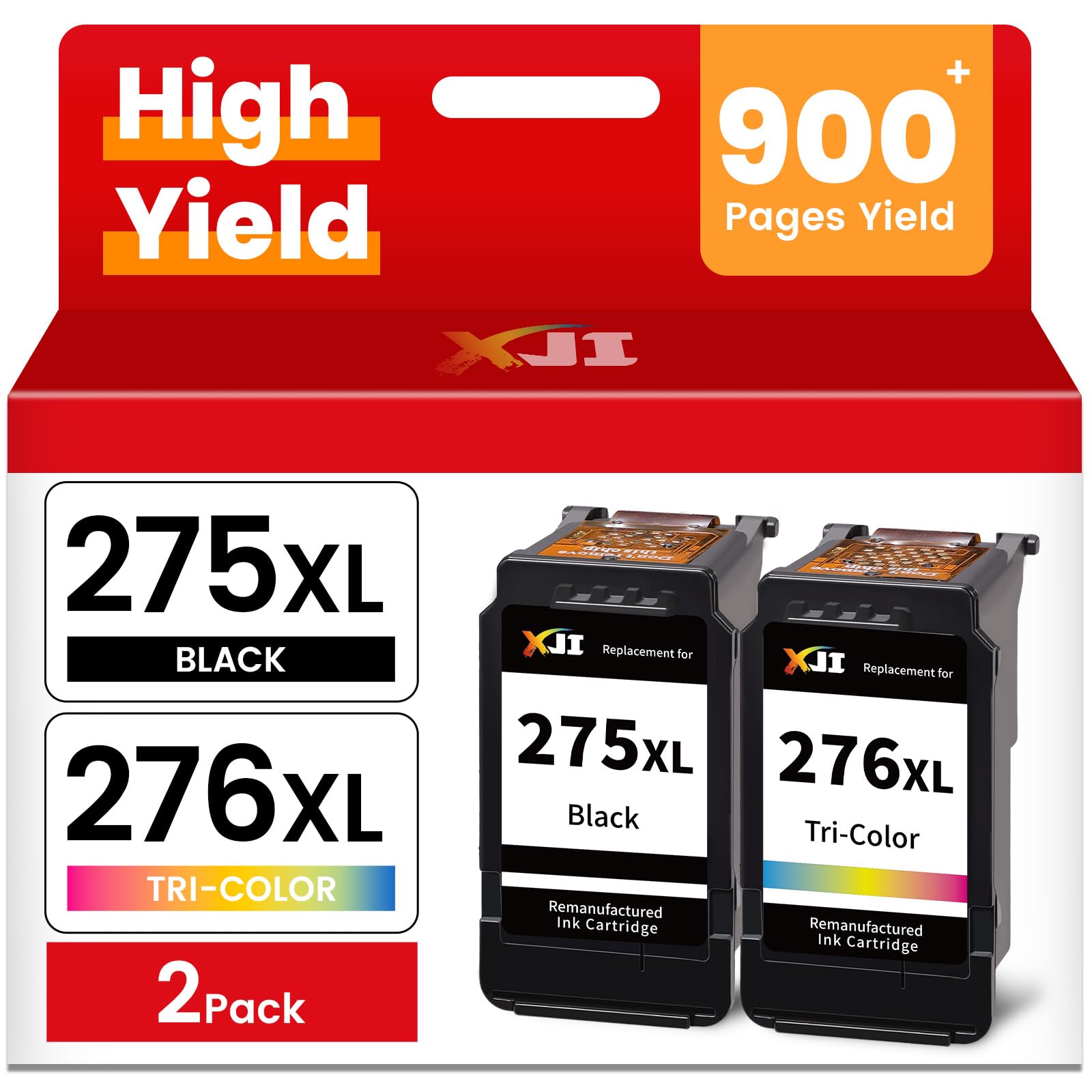 XJI 275 XL 276 XL Compatible Ink Cartridges Replacement for Canon PG-275XL CL-276XL 275 276 Black Color Combo Pack, for Pixma TS3520 TS3522 TS3720