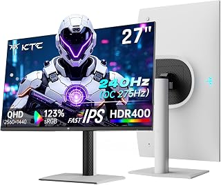 KTC 27 Inch 240Hz Gaming Monitor, QHD 1440P 275Hz White Monitor, H27E6S