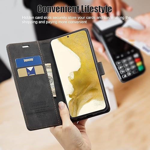 Miniatura 8 de Funda para Samsung Galaxy S22 5G, Samsung Galaxy S22 5G con tarjetero y bloqueo magnético RFID, funda de cuero con tapa para Galaxy S22 5G de 6.1