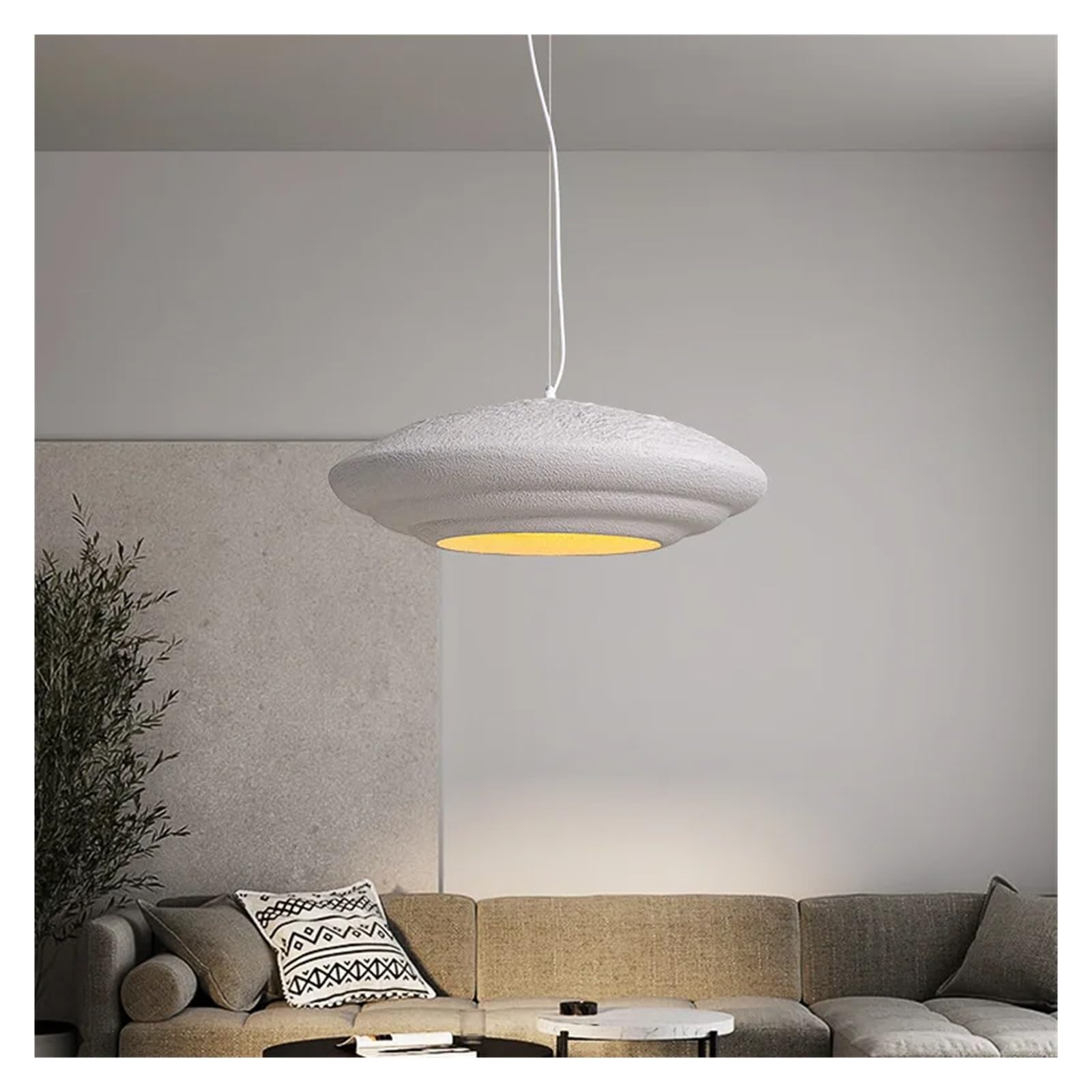 MESOVFCA White Minimalist Shell Chandelier for Bedroom Study Restaurant Personality Decor,Warm Atmosphere