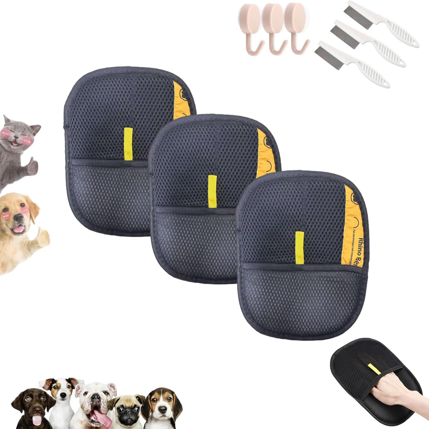 Crexyyo Pet Hair Removal Glove, Electrostatic Pet Hair Remover Glove, Cat Hair Remover Furniture, Pet Hair Remover Glove Pet Hair, Static Removal