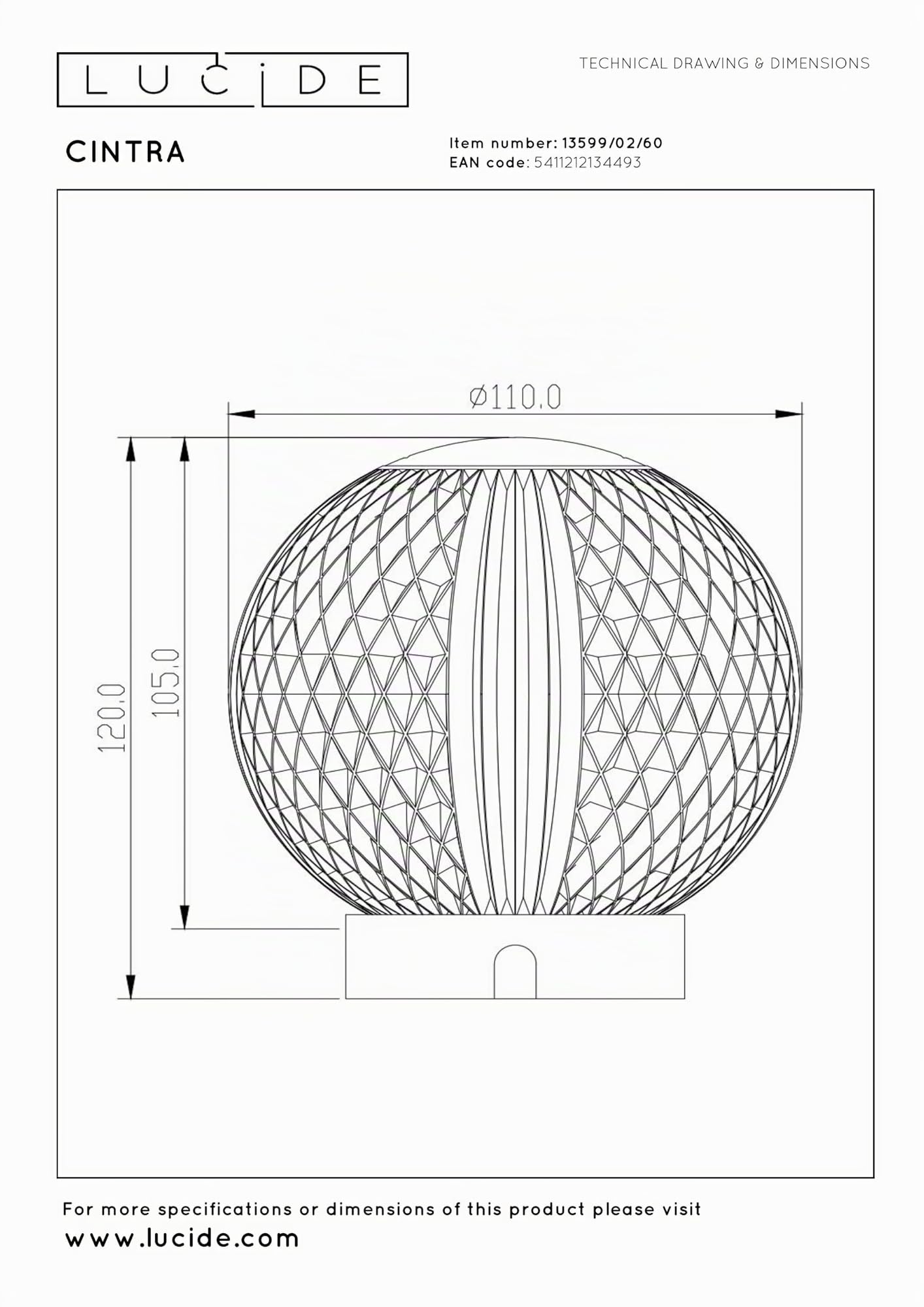 LUCIDE CINTRA – Lampada da tavolo ricaricabile – batteria/batteria – Ø 11 cm – LED 3 StepDim – 1 x 2 W 2700 K – trasparente
