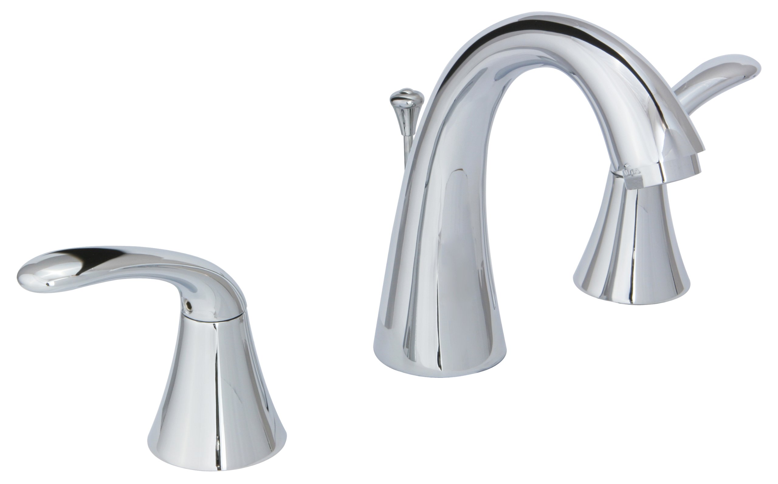 Huntington Brass14451-01 8-Inch Wide Spread Two Handle High Arc Lavatory Faucet with Brass Pop-Up Drain Assembly, Chrome