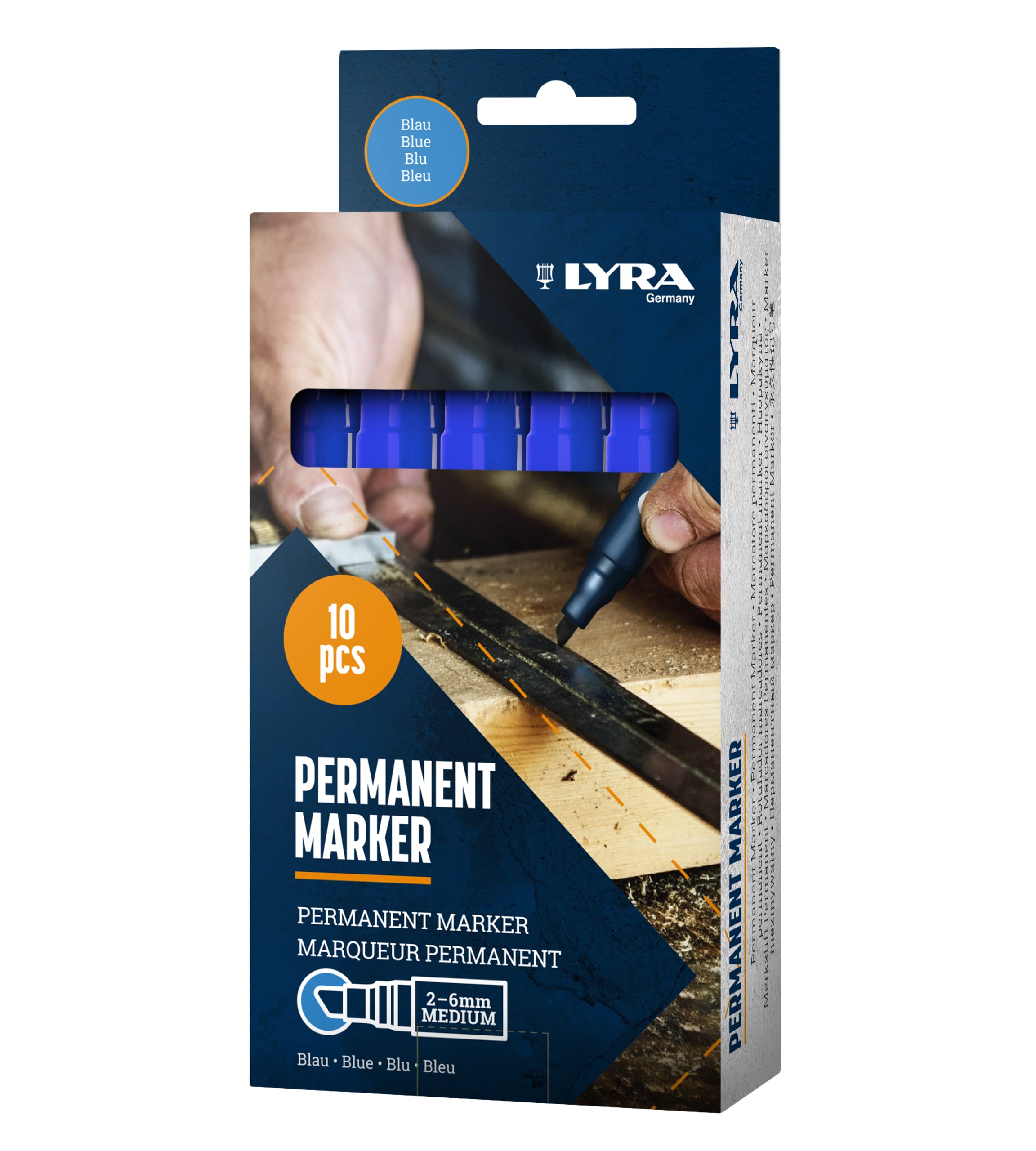 LYRA 4010051 Marqueur permanent 111 Largeur de trait 2-​6 mm Bleu
