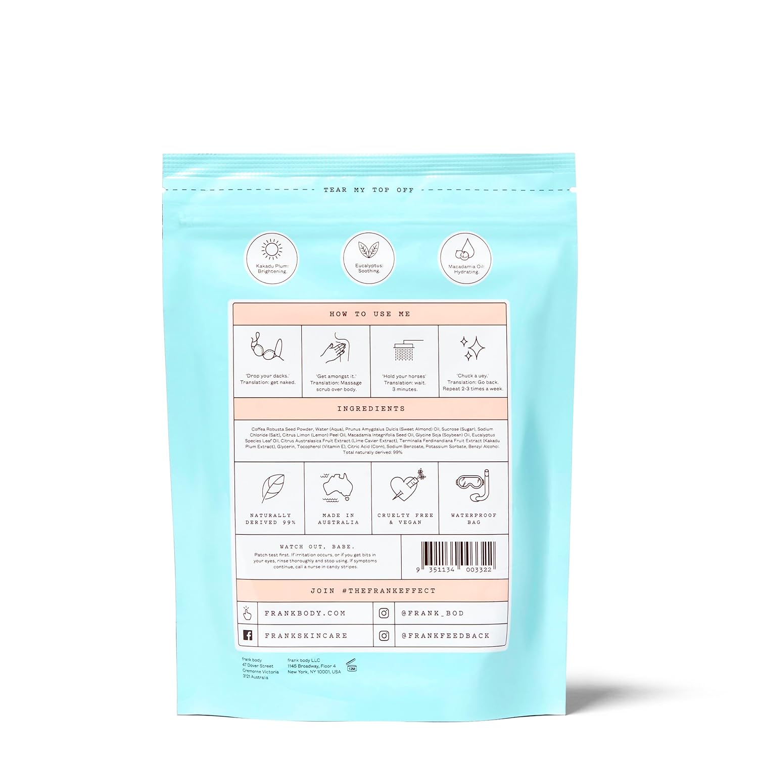 Frank Body A-Beauty Scrub | Natural, Vegan, Cruelty Free Exfoliating Body Scrub Brightens, Hydrates, and Nourishes with Macadamia Oil, Kakadu Plum, and Vitamins A, E, and D | 7.05 oz / 200 g - Image 2