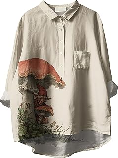 Sponsored Ad - BIVENANT Women 3/4 Sleeve Button Shirts Casual Blouses Funny Floral Graphic Plus Size Cute Vneck Fall Tunic...