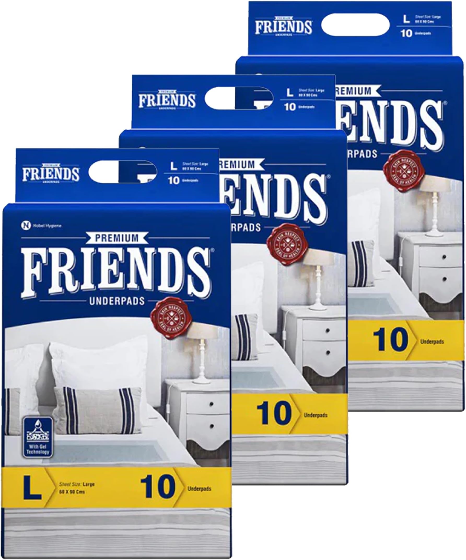 Premium Underpads - Disposable Changing Mats Soft & Super Absorbency - Size = 60 X 90 Cm - Large - 30 Mats