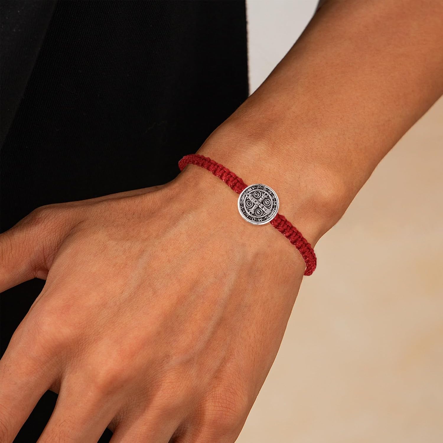 2Pcs Catholic Bracelets Saint Benedict Medal Gifts Catholic Adjustable String Bracelets Religious Gifts for Men Women Birthday Holiday - Image 4