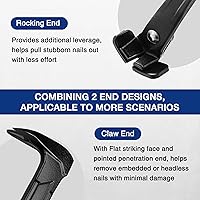 Vista 3 de WORKPRO Ganzúa de 33 cm con uña de gato, extractor de uñas con uña de gato y extractor de uñas basculante, palanca para remodelación del hogar